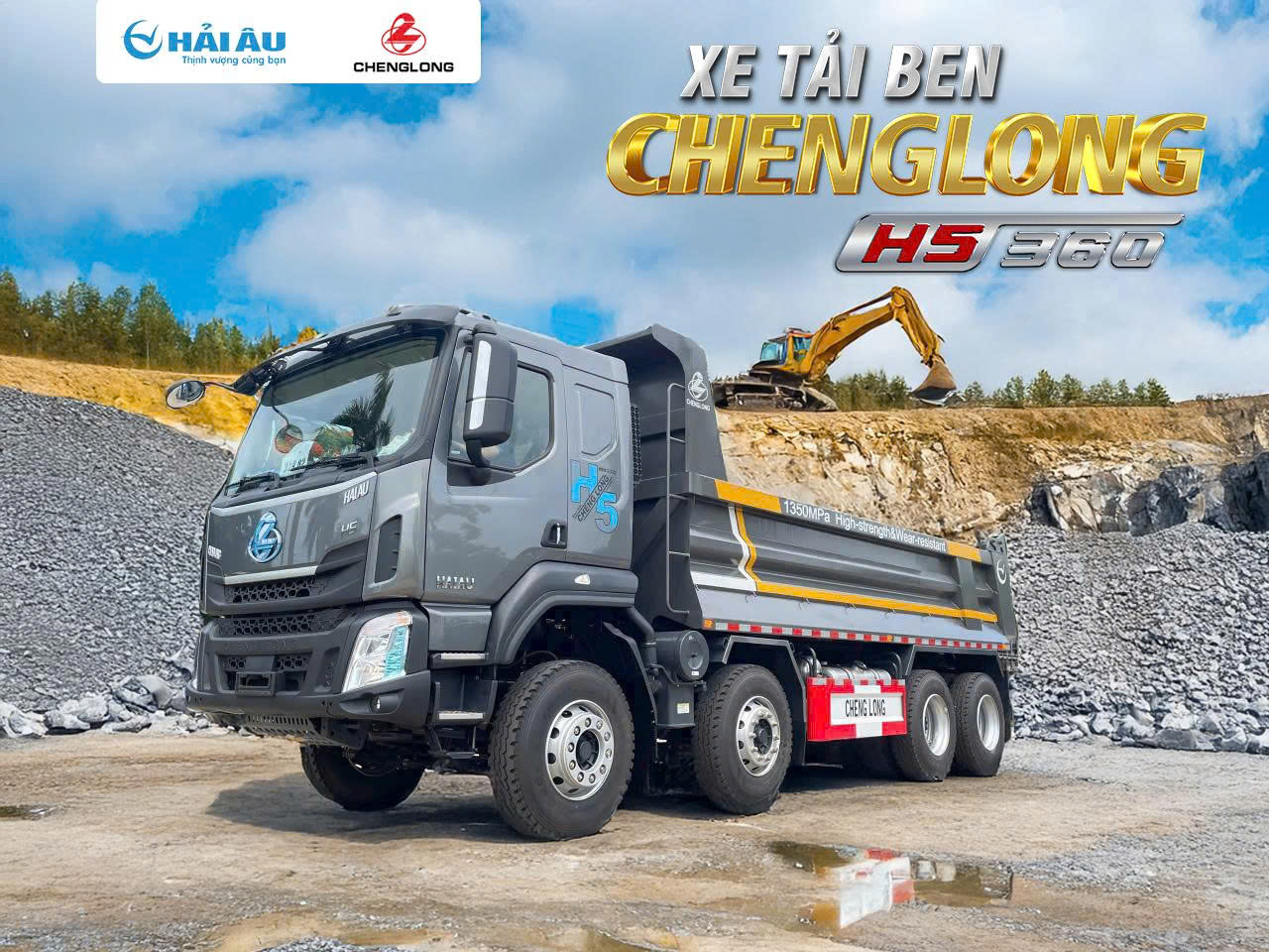 XE TẢI BEN CHENGLONG H5 360 HP (8x4) CẦU LÁP